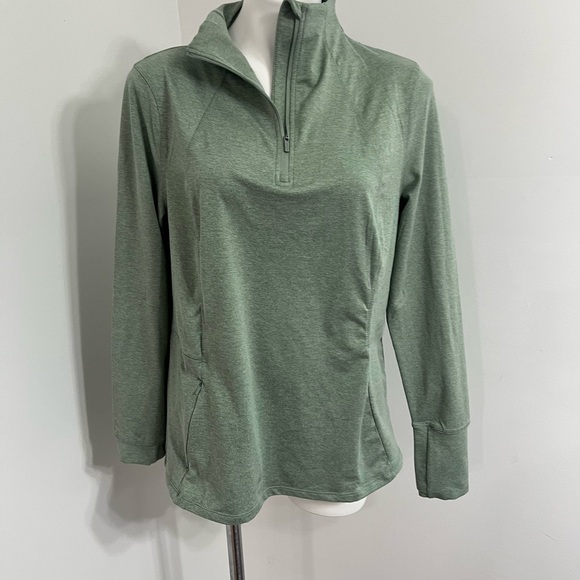Danskin Tops - Danskin Green Fitted Polo Sweatshirt